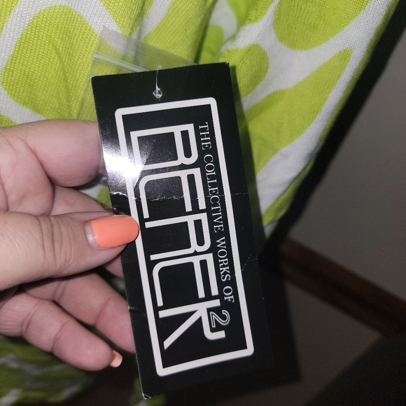 NWT BEREK Sweater Misses sz XL Lime Green White Beaded Y2K - Picture 2 of 8